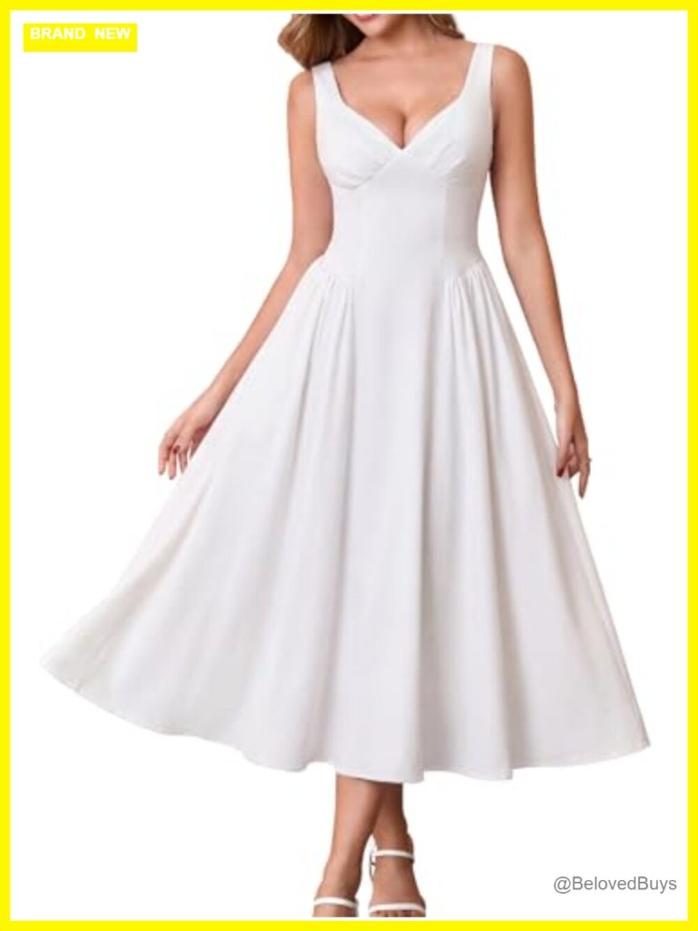 Corset Flowy Milkmaid Midi Dress Summer Wedding Guest